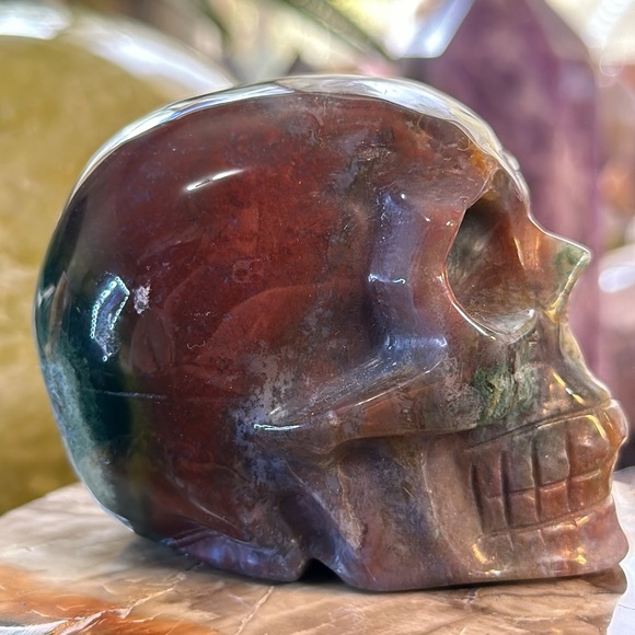 🎄SALE🎄Ocean Jasper Crystal Skull Carving! - Picture 1 of 11